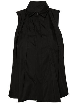 sacai chemise plissée à design sans manches - Noir