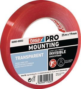 Tesa Montageband | transparant | lengte 25 m | breedte 19 mm - 66965-00002-00 - 66965-00002-00