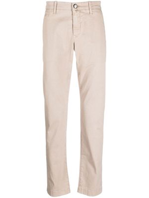 Jacob Cohën pantalon droit à patch logo - Tons neutres