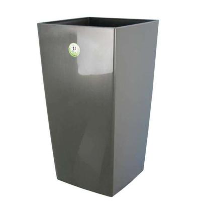 RIVIERA Nuance bloempot - Vierkant - 38 x 38 x H 69 cm - Glittery grijs