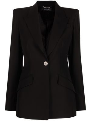 Versace blazer en laine à simple boutonnage - Noir
