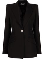 Versace blazer en laine à simple boutonnage - Noir