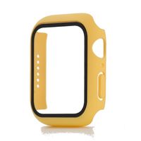 Hoesje geschikt voor Apple Watch 44MM - Hardcase - Screenprotector - Kunststof - Geel