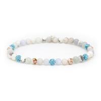 Karma Armband Spiral Milae Elastic Blue Crystal