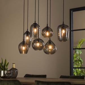 LifestyleFurn Hanglamp Reed 7-lamps - Smoke Grey