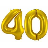 Folat Folie ballonnen - 40 jaar cijfer - goud - 86 cm - leeftijd feestartikelen - versiering