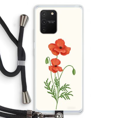 Red poppy: Samsung Galaxy S10 Lite Transparant Hoesje met koord