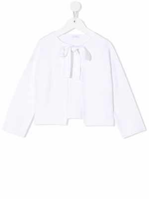 Il Gufo cardigan en maille fine à détail de nœud - Blanc