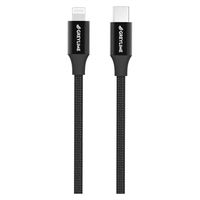 GreyLime 18W Gevlochten USB-C / Lightning Kabel - MFi-gecertificeerd - 2m - Zwart