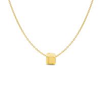 Minimalistische letter ketting cube - 14K GOUD - Goud - L