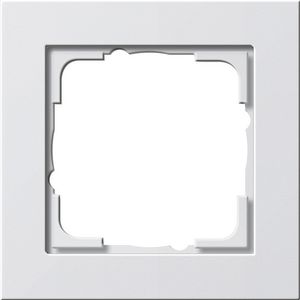 Gira E2 afdekraam 1-voudig zuiverwit glanzend 021129 rechte hoeken