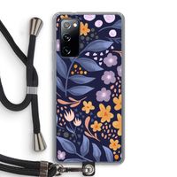 Flowers with blue leaves: Samsung Galaxy S20 FE / S20 FE 5G Transparant Hoesje met koord