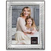 Haes Deco Verzilverde Fotolijst Trevisio voor een foto van 9x13 cm - Fraai Verzilverd met luxe Houten achterzijde en standaard om neer te zetten