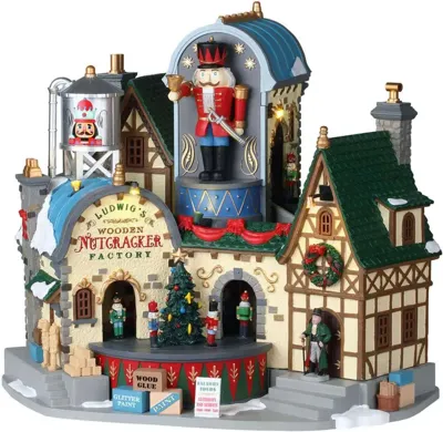 Lemax ludwig's wooden nutcracker factory bewegend kersthuisje Caddington Village 2020