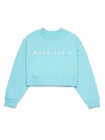 MM6 Maison Margiela Kids sweat en coton à logo imprimé - Bleu - thumbnail