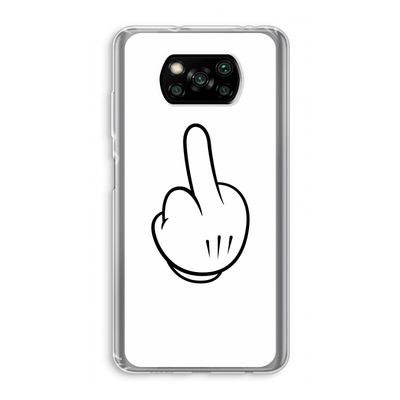 Middle finger white: Xiaomi Poco X3 NFC Transparant Hoesje