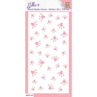 Nellie's Choice • stencil slimline background frog footprints