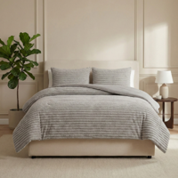 Wasbaar Lazy Dekbed Zonder Overtrek - Zonder Overtrek - Teddy Rib - Grijs - Dekbed-Discounter.nl