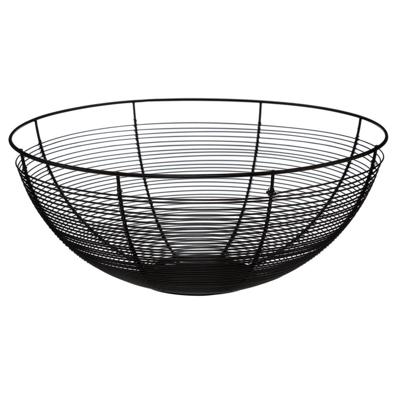 Fruitschaal - zwart - metaal - 32 cm - rond - fruitmand - draadmand