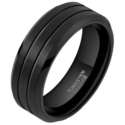 Wolfraam heren ring Classic Groove 8mm-18mm