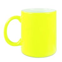 1x Fluor neon gele mokken onbedrukt 330 ml - thumbnail