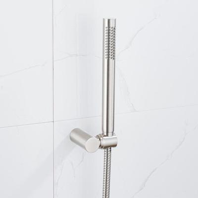 Fortifura Calvi Handdoucheset - 22.5cm - staaf - met houder - anti twist slang - 150cm - Geborsteld RVS PVD (RVS) SW496812/SW720566/SW706208