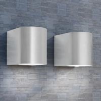 VidaXL Led-wandlamp tuin neerwaarts rond 2 st