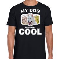Witte herder honden t-shirt my dog is serious cool zwart voor heren 2XL  - - thumbnail