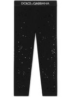 Dolce & Gabbana Kids legging à ornements strassés - Noir