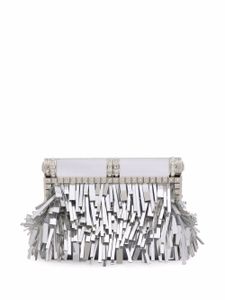 Dolce & Gabbana pochette en cuir à franges - Argent