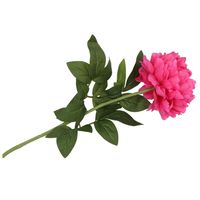 Kunstbloem pioenroos - roze - zijde - 71 cm - kunststof steel - decoratie bloemen