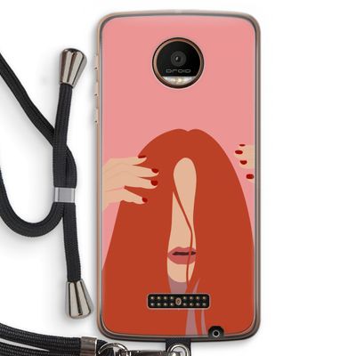 Woke up like this: Motorola Moto Z Force Transparant Hoesje met koord