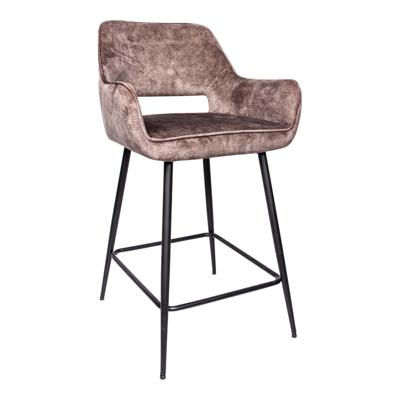 Fal LOW Velvet Brown Barkruk (set van 2)