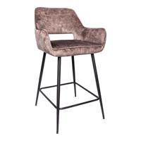 Fal LOW Velvet Brown Barkruk (set van 2)