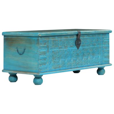 vidaXL Opbergkist 100x40x41 cm massief mangohout blauw vidaXL Opbergkist 100x40x41 cm massief mangohout blauw