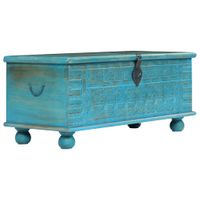 vidaXL Opbergkist 100x40x41 cm massief mangohout blauw - thumbnail
