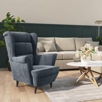 Fauteuil fluweel donkergrijs
