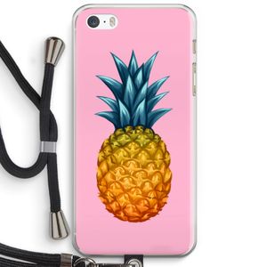 Grote ananas: iPhone 5 / 5S / SE Transparant Hoesje met koord