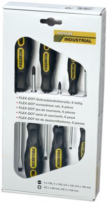 PROXXON schroevendraaierset "flex dot" screw driver sets 6-te. schl.+kreuz.(pz)