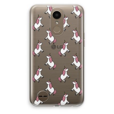 Eenhoorns overal: LG K10 (2017) Transparant Hoesje