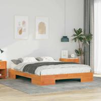 Bedframe met opslag Bruin 160 x 200 cm Massief grenenhout