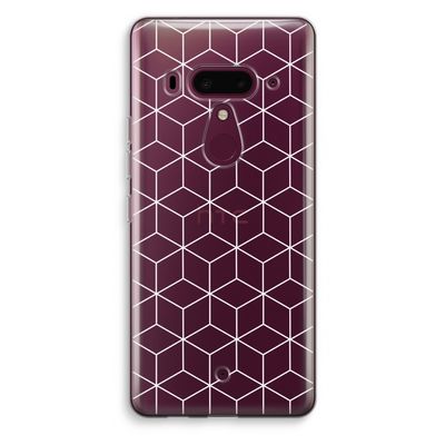 Zwart-witte kubussen: HTC U12+ Transparant Hoesje