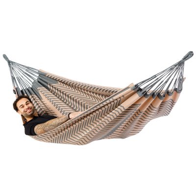 Tweepersoons hangmat - 350x160cm - Roze - 160kg draagkracht- 100% katoen - binnen & buiten