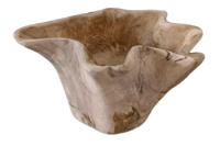 Decoratieve Schaal FLOWERS 35cm teak hout naturel - 44707