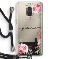 Rozen: Samsung Galaxy A8 (2018) Transparant Hoesje met koord