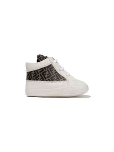 Fendi Kids baskets montantes à logo FF - Blanc