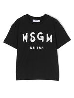 MSGM Kids t-shirt en coton à logo imprimé - Noir