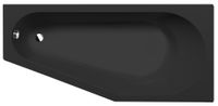 Polysan Tigra asymmetrisch ligbad 170x80cm rechts zwart mat - thumbnail