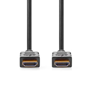 Nedis High Speed HDMI-Kabel met Ethernet | HDMI Connector | HDMI Connector | 4K@30Hz | ARC | 10.2 Gbps | 10.0 m | Rond | PVC | Zwart | Label -