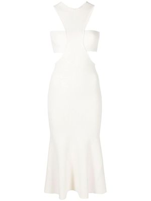 Alexander McQueen robe Slashed Harness en maille nervurée - Tons neutres